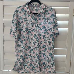 Puma Pink Polo with Green Floral Print